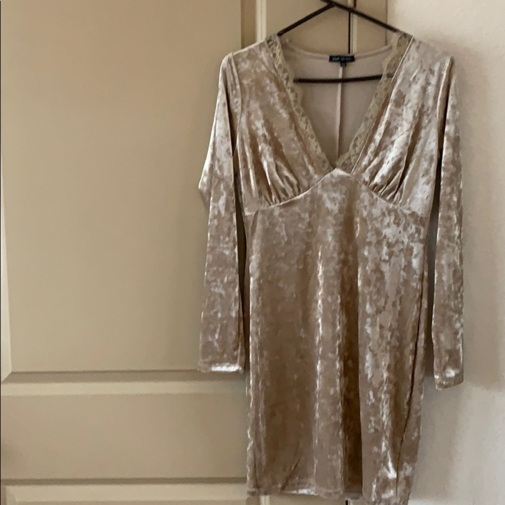 Champagne velvet dress